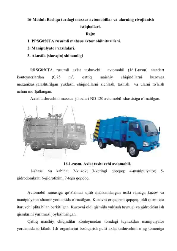 PPSG050TA rusumli mahsus avtomobilnituzilishi