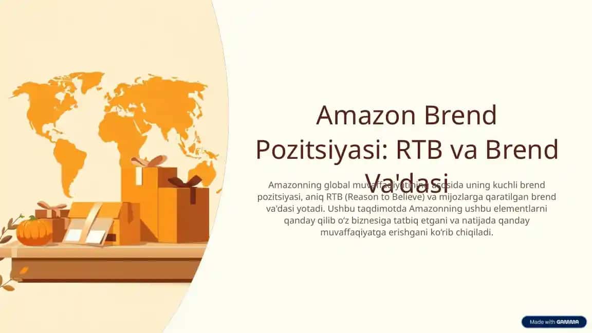 Amazon Brend Pozitsiyasi: RTB va Brend Va'dasi