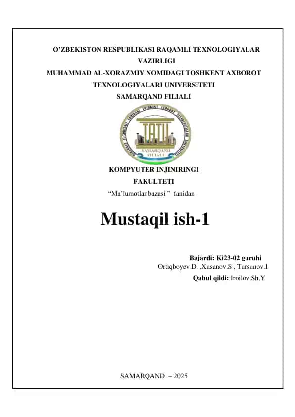Ma’lumotlar bazasi