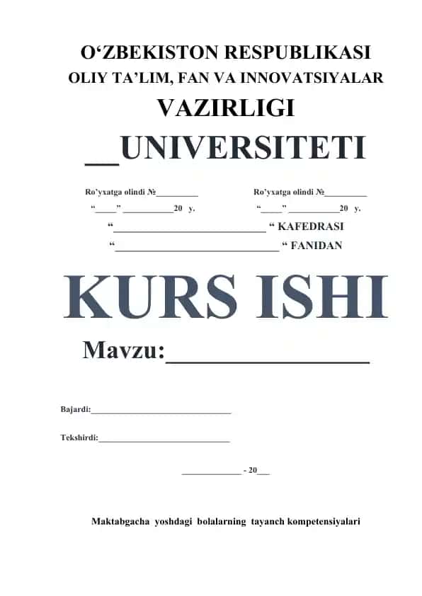 Maktabgacha yoshdagi bolalarning tayanch kompetensiyalari