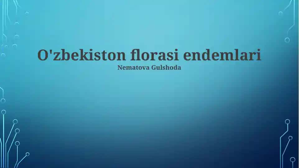 O‘zbekiston florasi endemlari