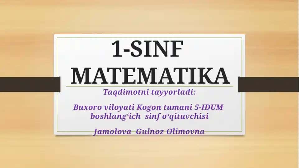 1-SINF MATEMATIKA