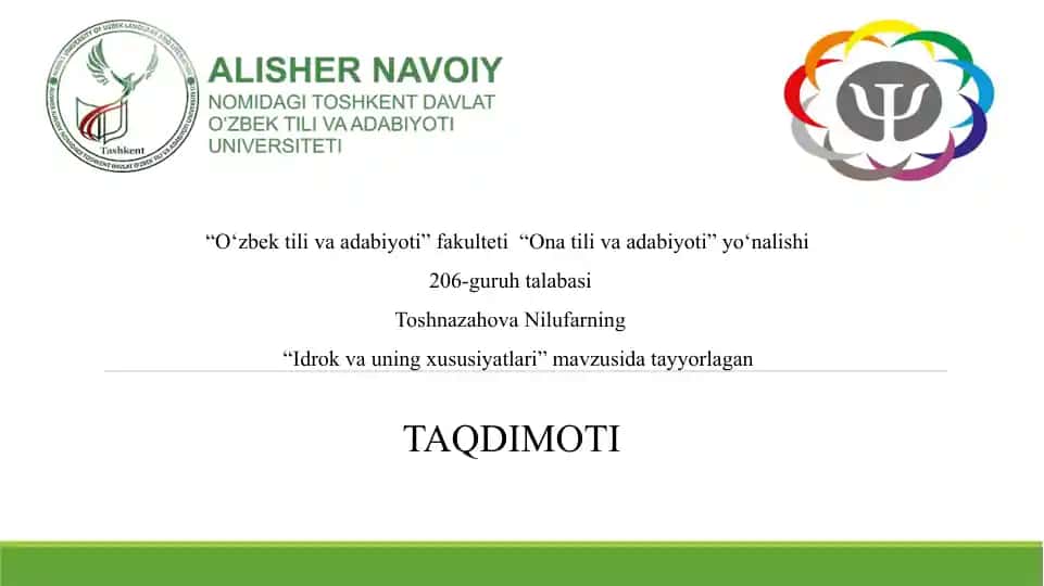 Appersepsiya – idrok jarayonini shaxsning oldingi bilimlari