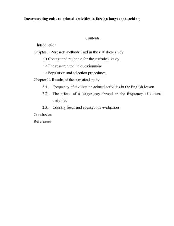 Incorporating culture-related activities in foreign language teaching