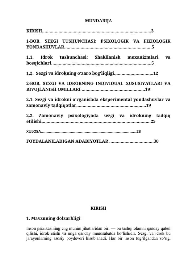 Sezgi va Idrok