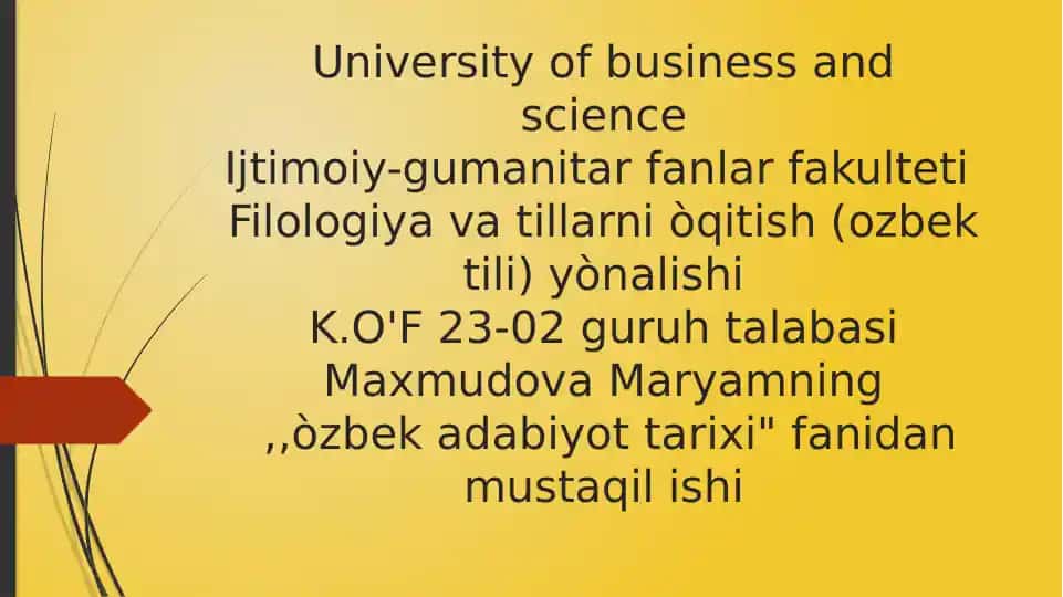 Òzbek adabiyot tarixi
