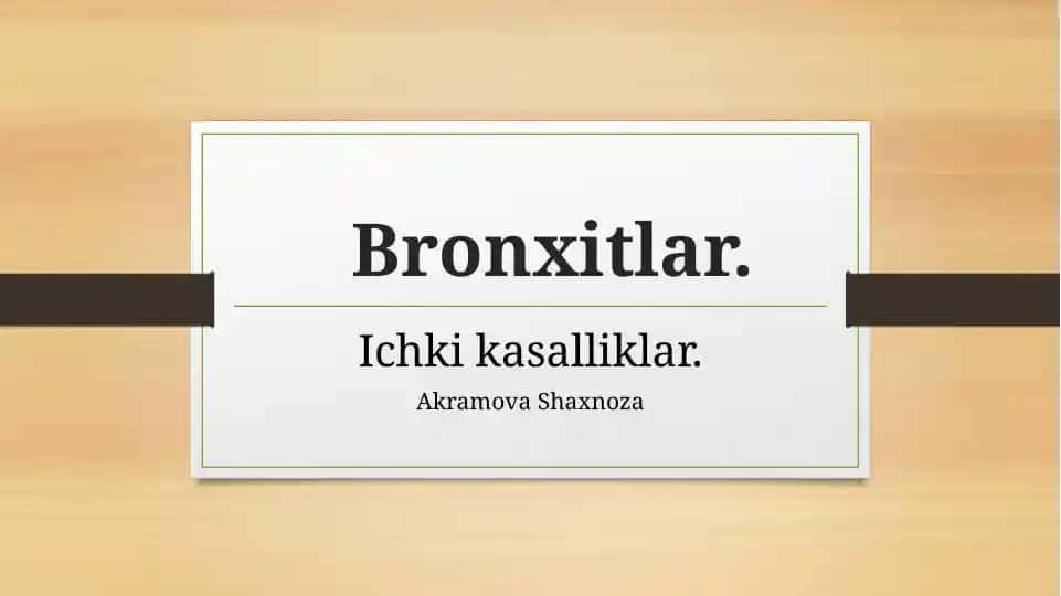 Bronxit