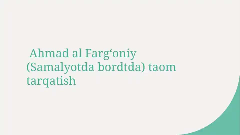 Ahmad al-Fargʻoniy (Samalyotda bortda) taom tarqatish