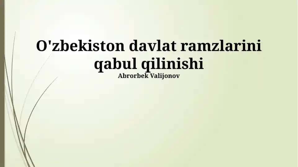 O'zbekiston davlat ramzlarini qabul qilinishi