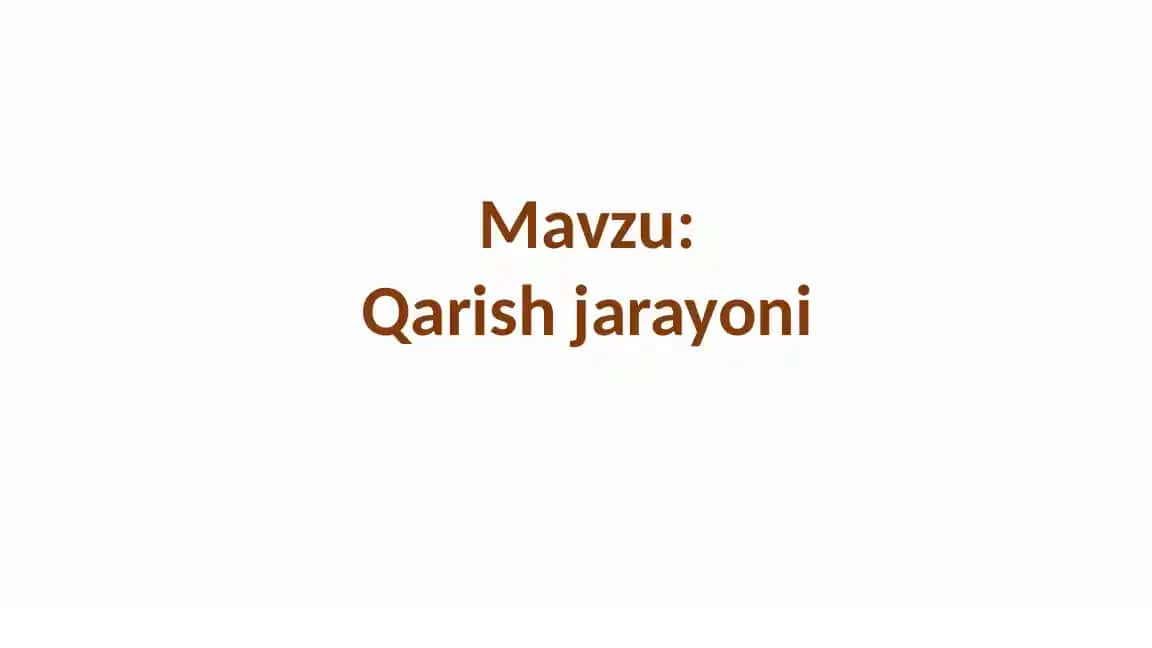 Qarish jarayoni