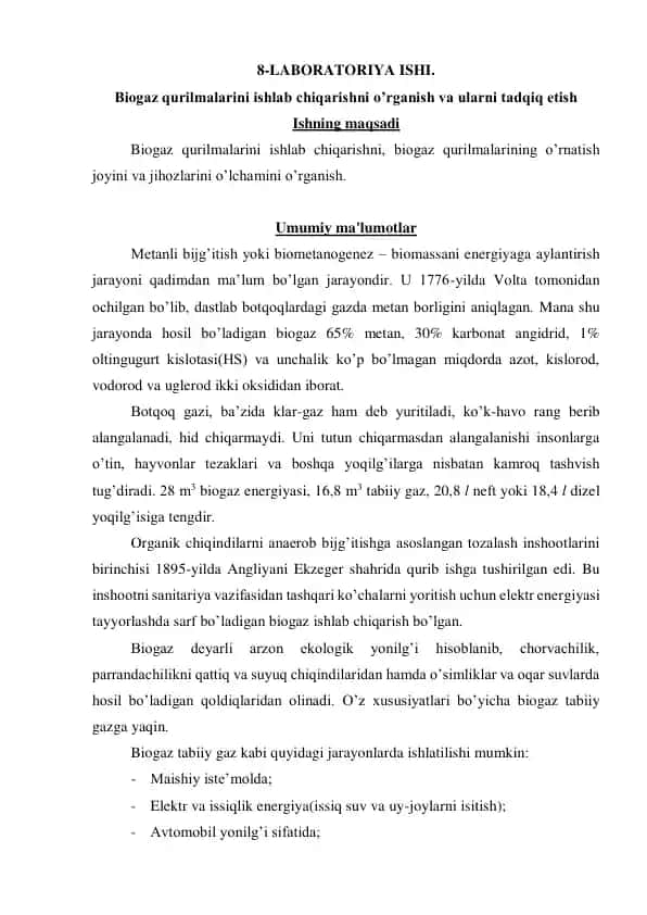 Biogaz qurilmalari