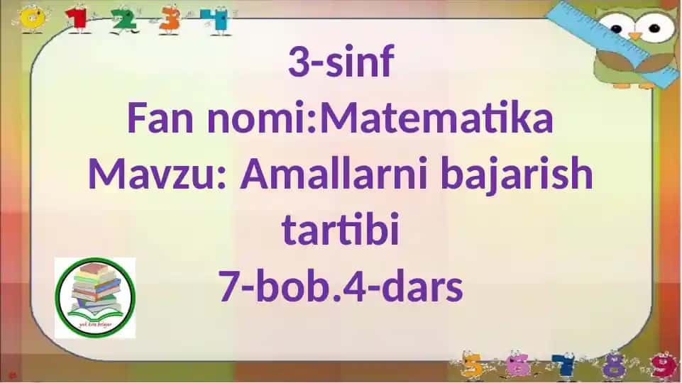 Amallarni bajarish tartibi