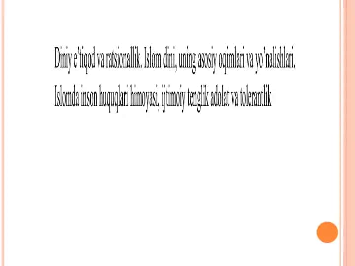 Islom dini va uning asosiy oqimlari