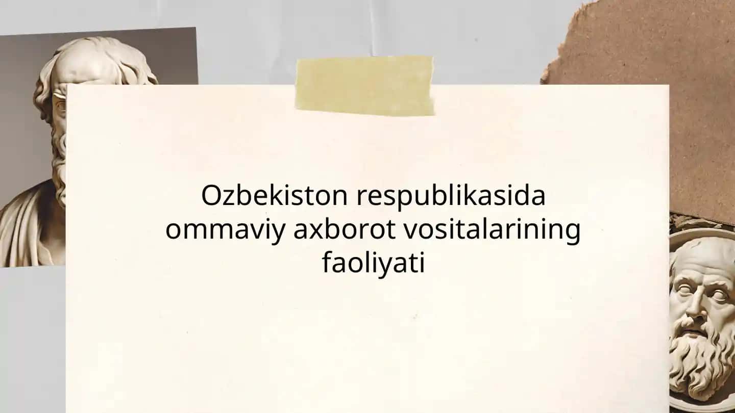 Ozbekiston respublikasida ommaviy axborot vositalarining faoliyati