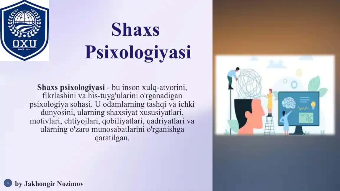 Shaxs Psixologiyasi