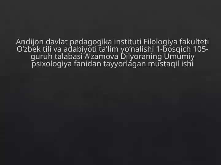 Ilkbolalik davri psixologiyasi