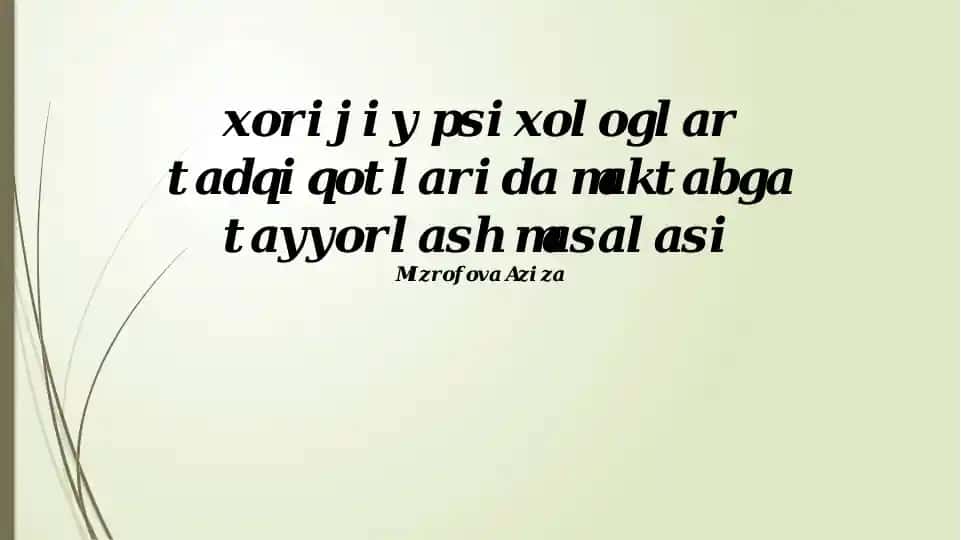 Maktabga Tayyorgarlik Tavsiflari