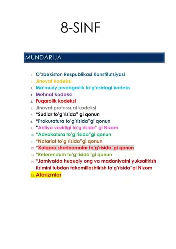 O'zbekiston Respublikasi Konstitutsiyasi