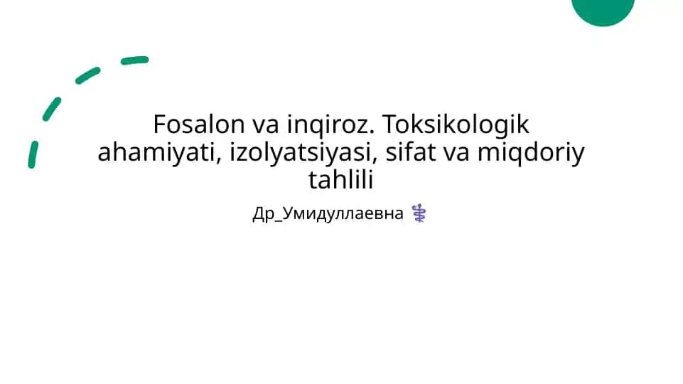 Fosalon va toksikologiya