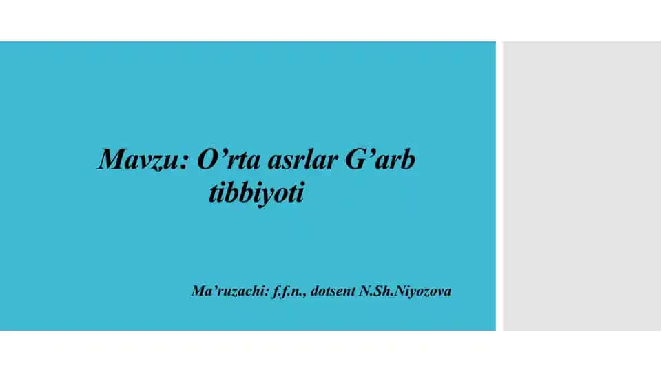 O'rta asr G'arb tibbiyoti