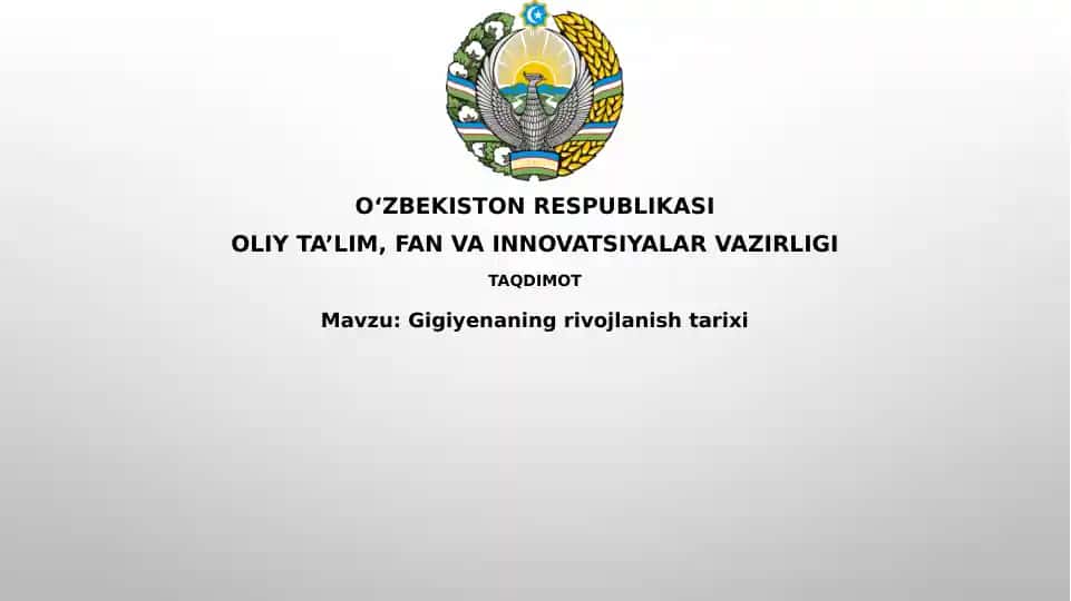 Gigiyena tarixining rivojlaniishi