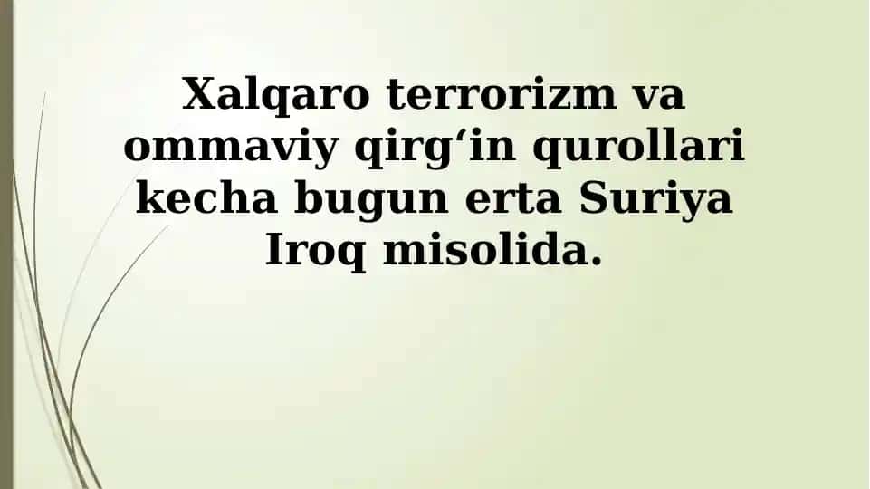 Xalqaro terrorizm va ommaviy qirg'in qurollari: kelib chiqishi va evolyutsiyasi