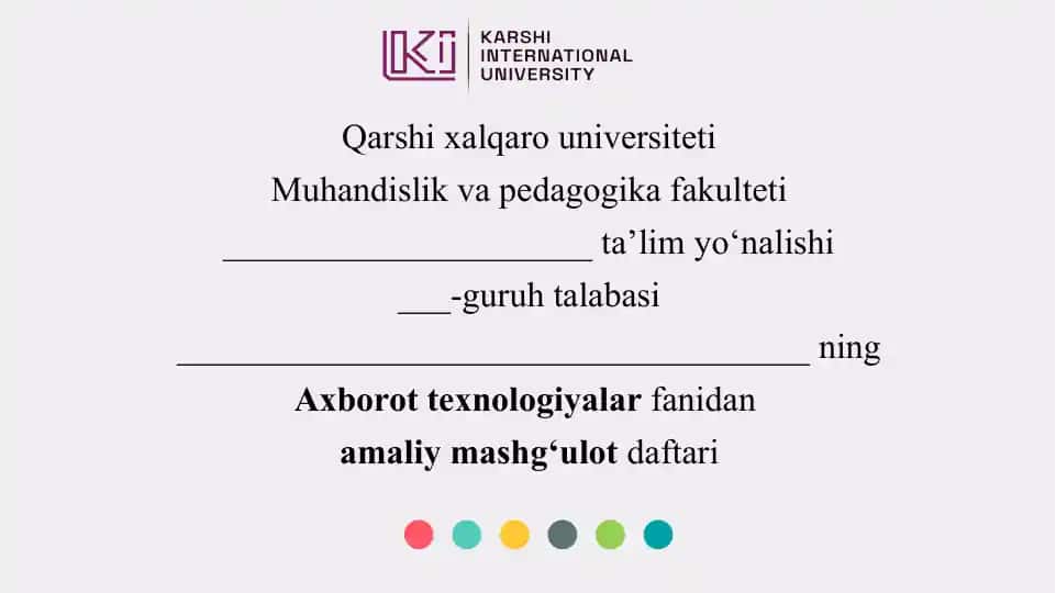 4-amaliy mashg‘ulot: Taqdimot yaratishning zamonaviy vositalari