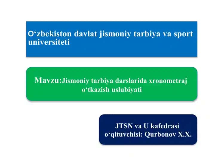 Jismoniy tarbiya darslari daxronometraj o‘tkazish uslubiyati