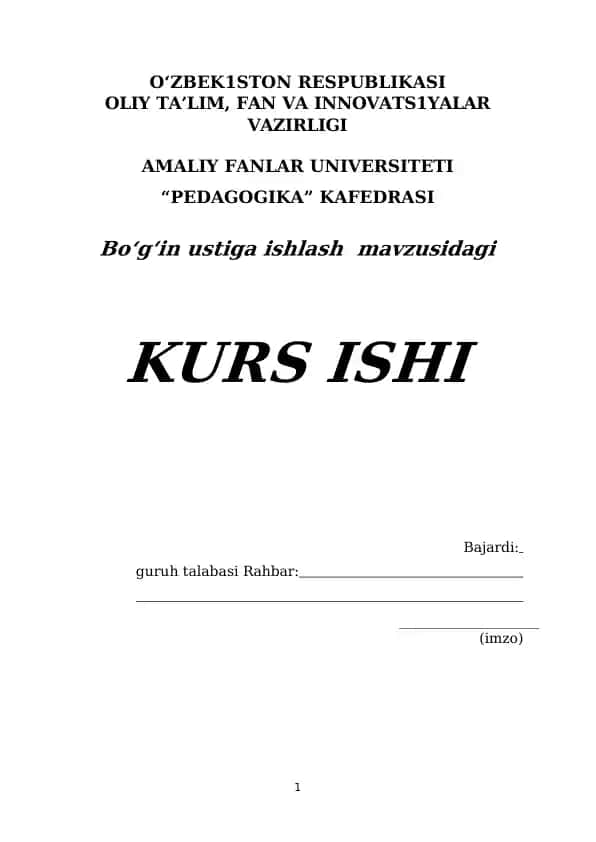 Boʻgʻin ustiga ishlash
