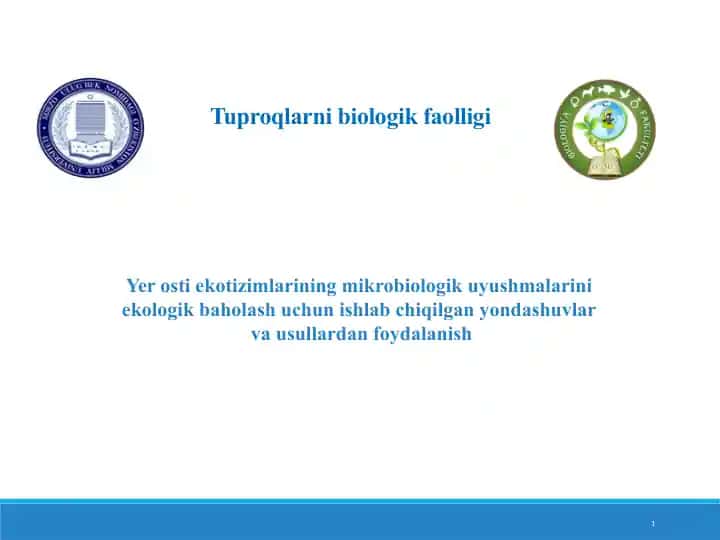 Tuproqlarni biologik faolligi