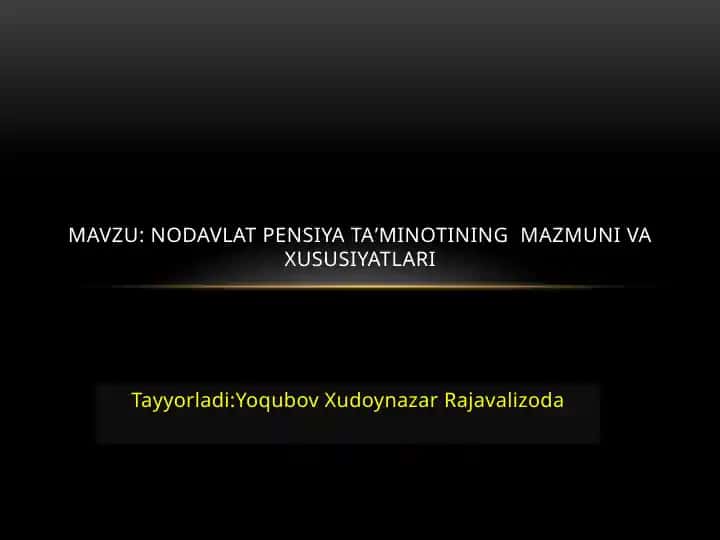 Nodavlat pensiya ta’minoti