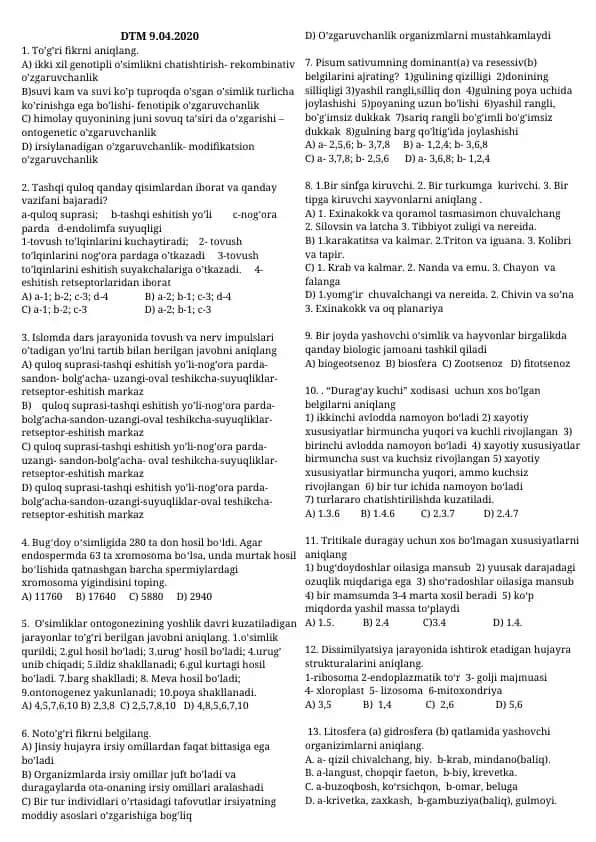 Genetika va o'zgaruvchanlik