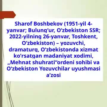 Sharof Boshbekov