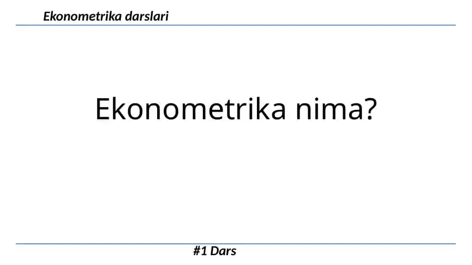 Ekonometrika nima?