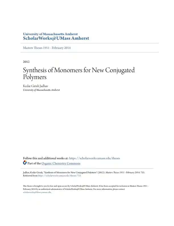 Synthesis of Monomers for New Conjugated Polymers