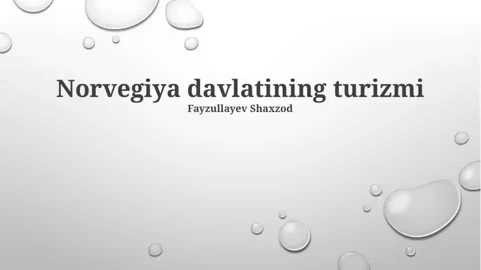 Norvegiya davlatining turizmi