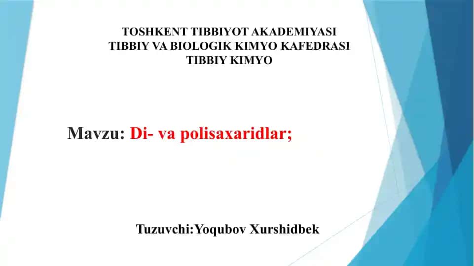 Di- va polisaxaridlar
