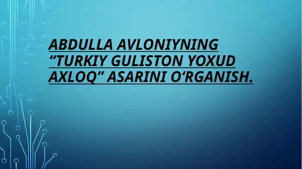 "turkiy Guliston yoxud axloq"