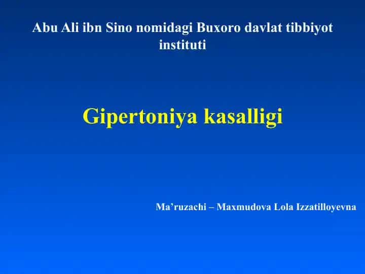 Gipertoniyakasalligi