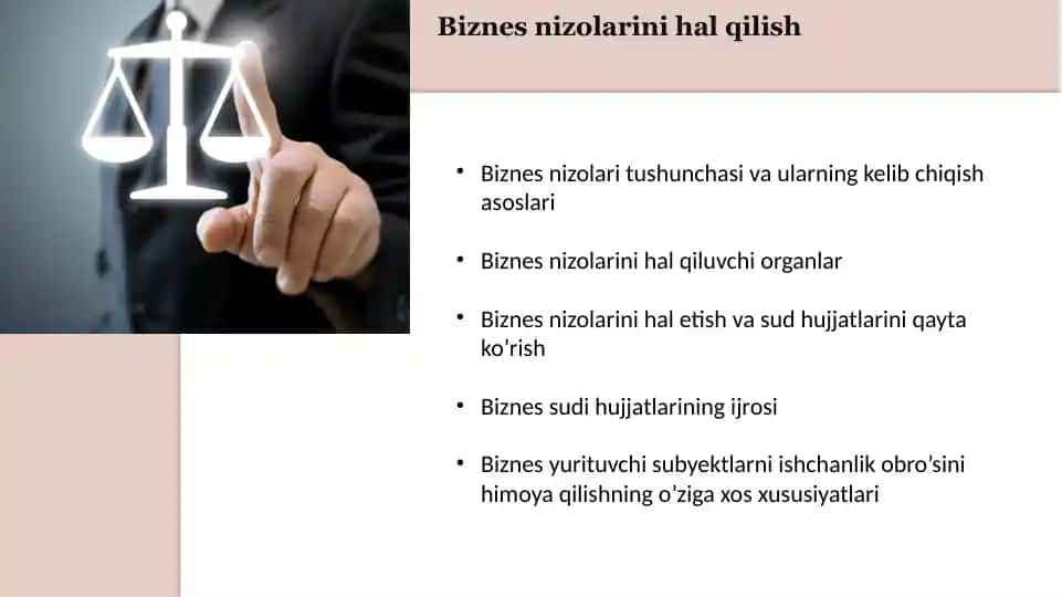 Biznes nizolarini hal qilish