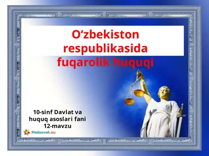O‘zbekiston Respublikasi Fuqarolik Huquqi