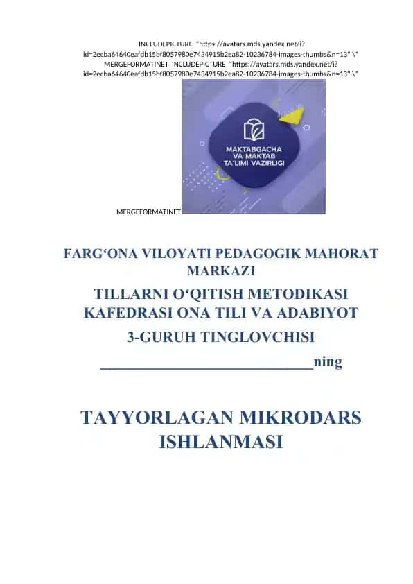 TINGLOVCHISINING TAYYORLAGAN MIKRODARS ISHLANMASI