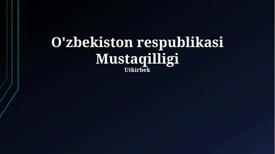 Oʻzbekiston respublikasi Mustaqilligi