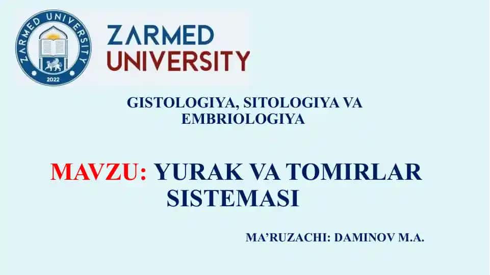 Yurak va Tomirlar Sistemasi