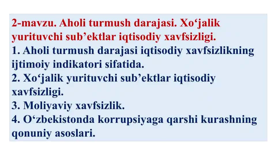 Aholi turmush darajasi