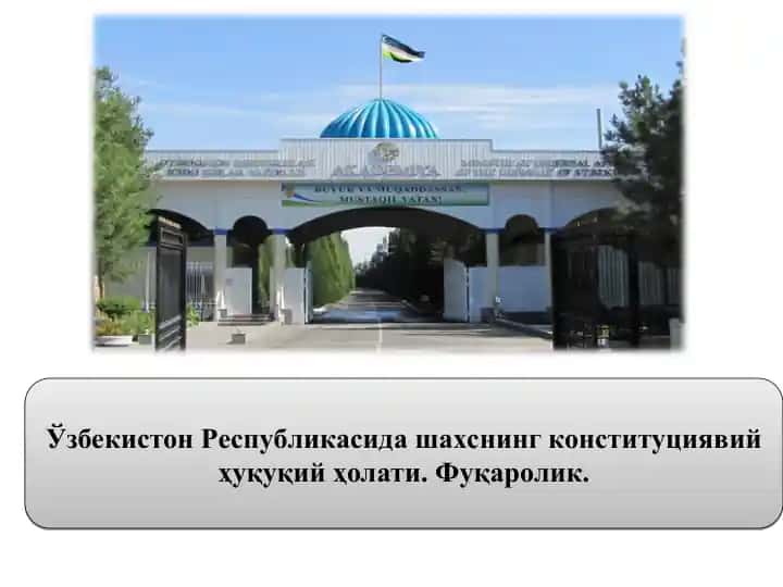 Ўзбекистон Республикасида шахснинг конституциявий ҳуқуқий ҳолати. Фуқаролик