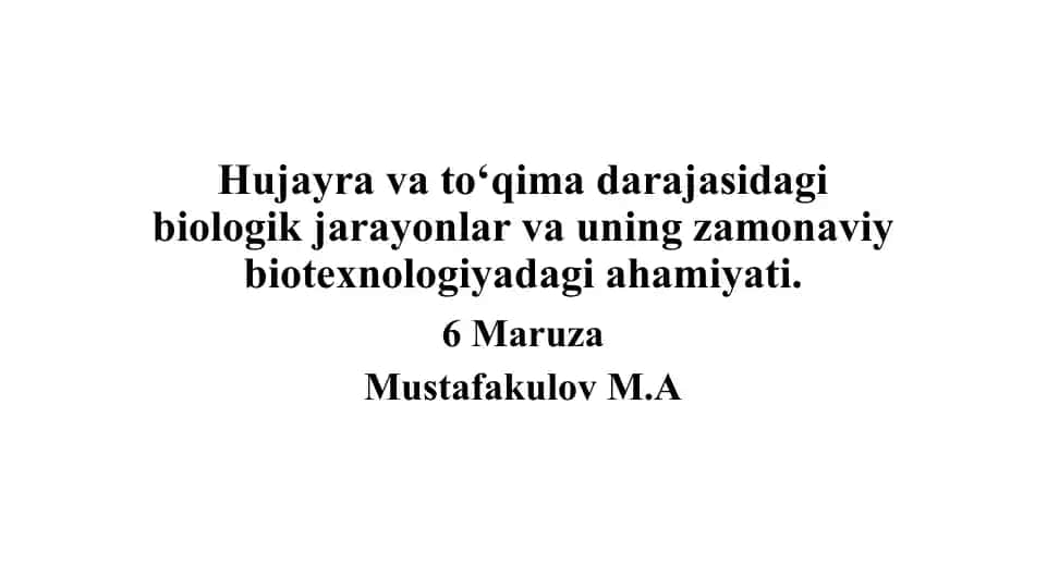 Hujayra biotexnologiyasi