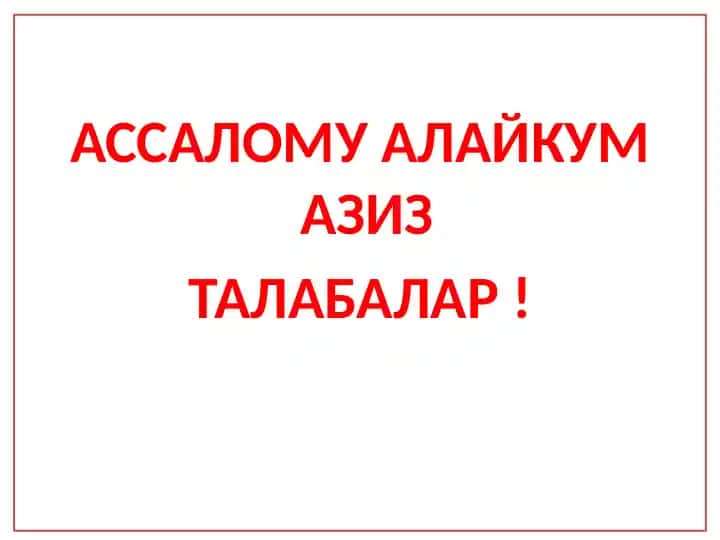 HAYOT FAOLIYATI XAVFSIZLIGINI TA'MINLASH ASOSLARI