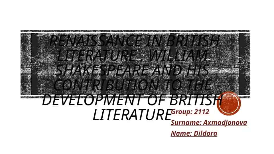 Renaissance in British literature