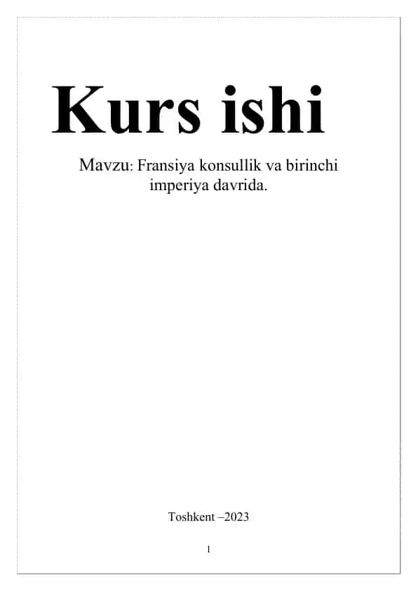Fransiya konsullik va birinchi imperiya davrida